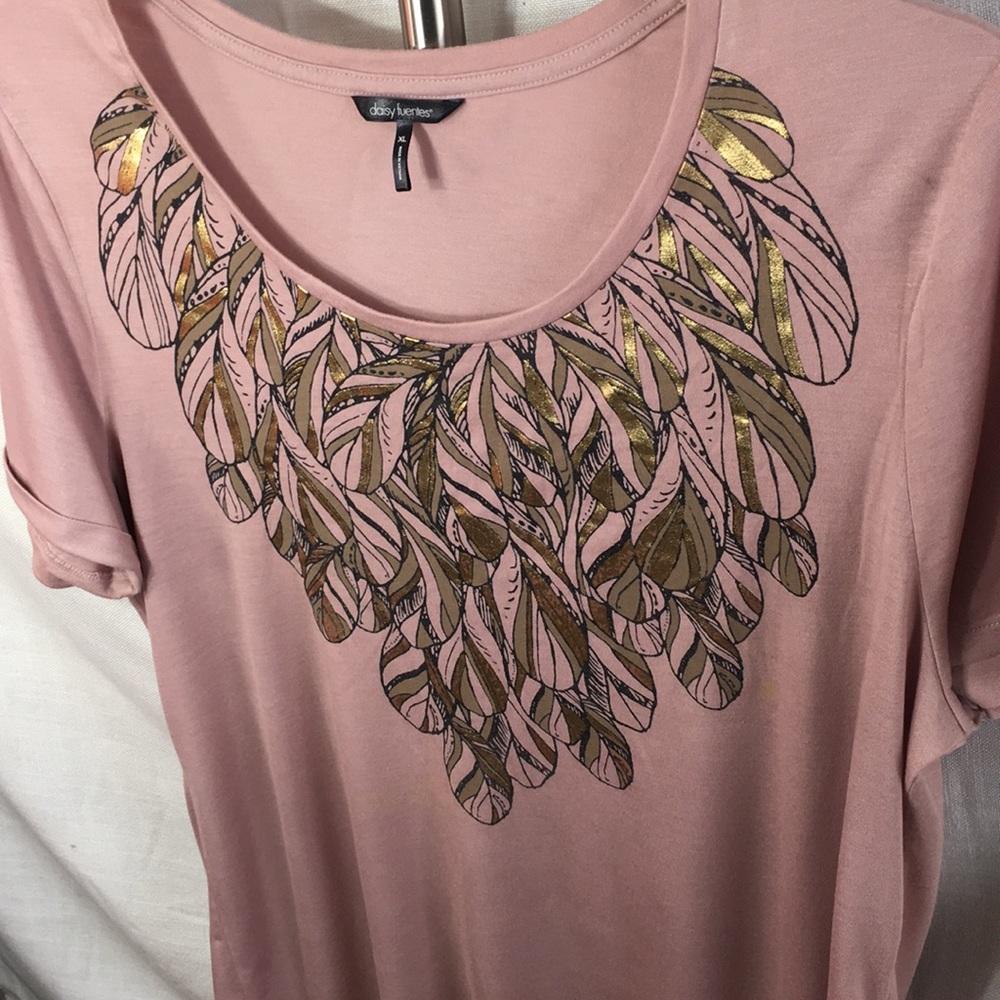 Daisy fuentes dusty pink gold tshirt - Picture 4 of 6